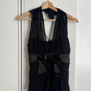 Vintage Y2K 90s bay bow mesh halter top